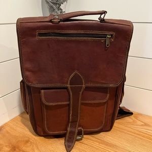 Cuero Brown Genuine Leather Retro Rucksack Backpack